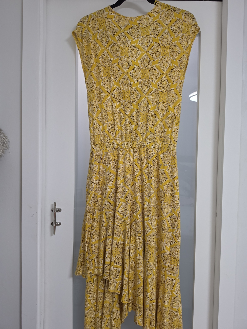 Anthropologie Yellow Printed Asymmetrical Maxi Dress - Picture 11 of 14